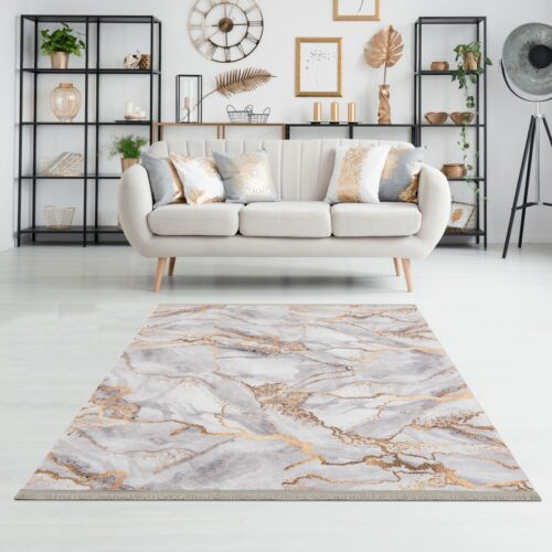Tapis - Diva marbré (Gris & Or)