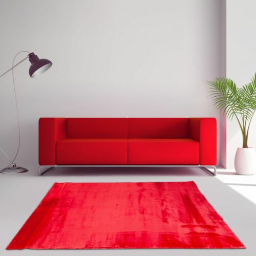 Tapis Fourrure rouge
