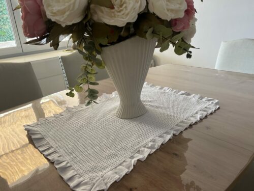 Napperon blanc nid d’abeilles – Image 3