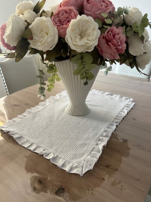 Napperon blanc nid d’abeilles – Image 2