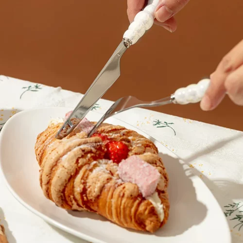 Ménagère / Couvert de table N°15 - 24 pièces avec perles blanche – Image 5