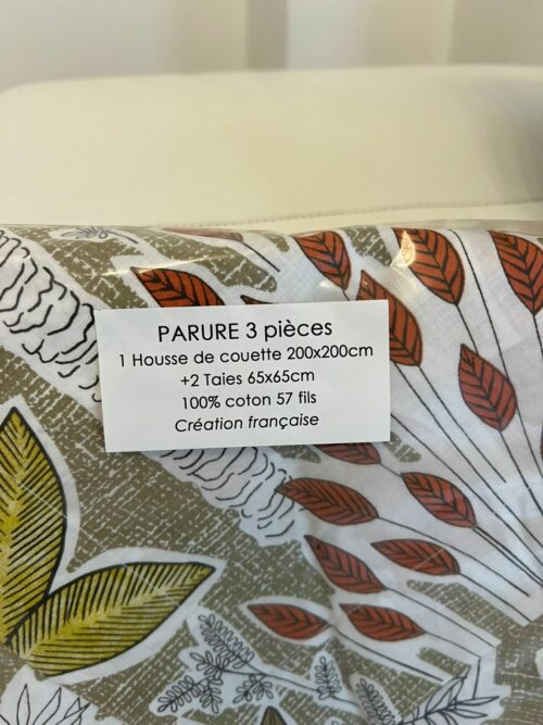 Parure De Couette N°050 - Sahel Taupe (100% Cotton, Parure Des Vosges) – Image 2