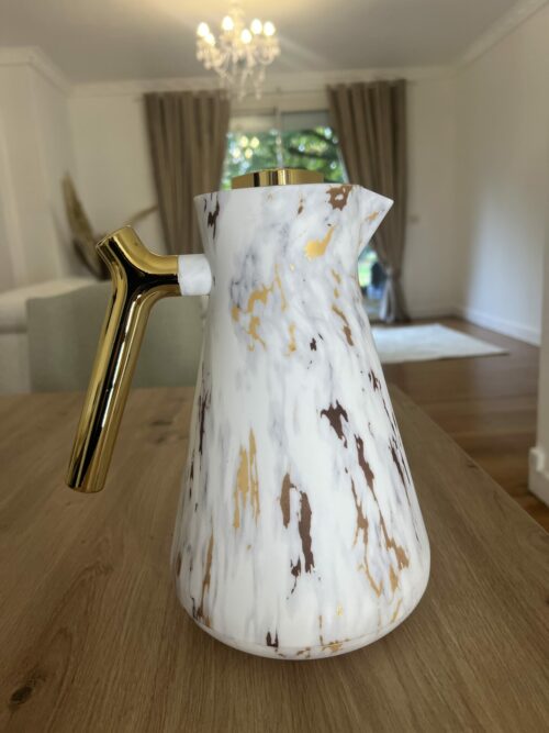 Cafetiere Isotherme - blanc marbré doré (1L) – Image 1