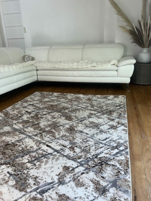 Tapis - Kaza (Blanc et Taupe) – Image 4