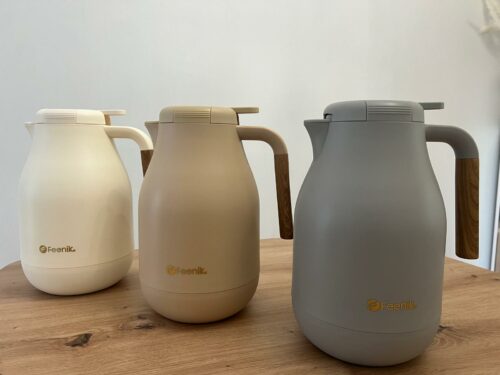 Cafetiere Isotherme - Gris, Beige & Blanc crème (1,5L) – Image 3