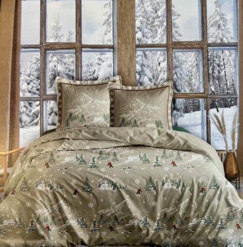 Parure De Couette N°051 - WINTER JOY BEIGE (100% Cotton, Parure Des Vosges) – Image 1