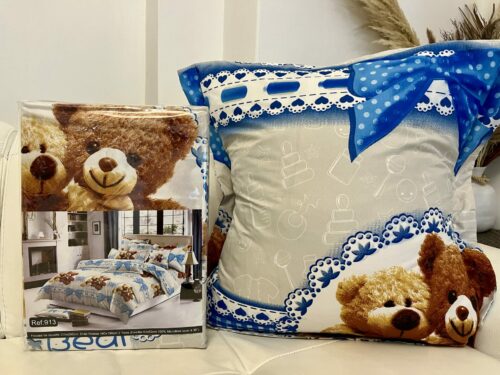 Parure De Couette N°062 - ourson bleu (polyester) – Image 2