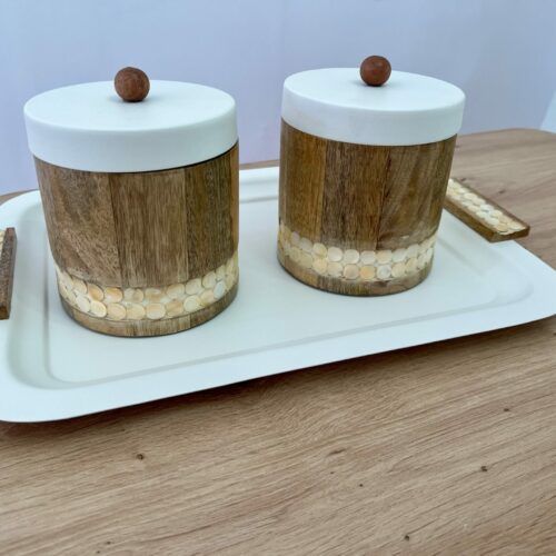 Ensemble plateau et pots