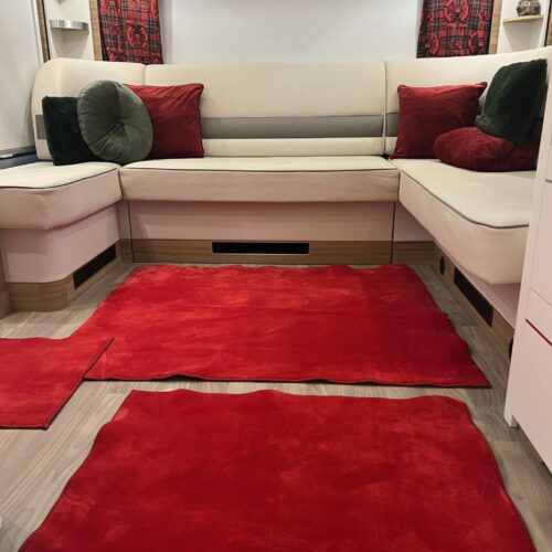 Lot de 6 tapis - Velours (Rouge)