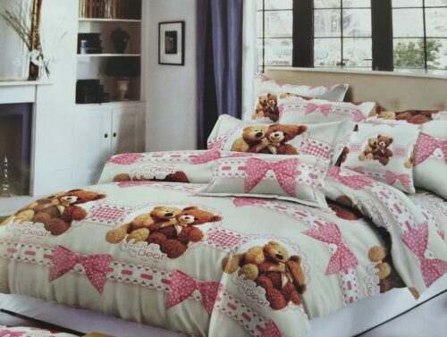 Parure De Couette N°090 - Love Bear (rose et blanc) – Image 1