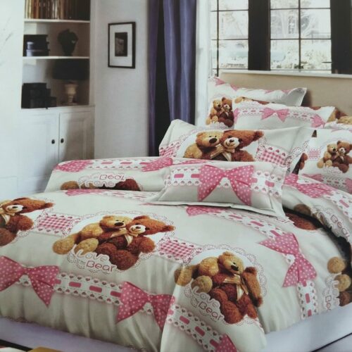 Parure De Couette N°090 - Love Bear (rose et blanc)