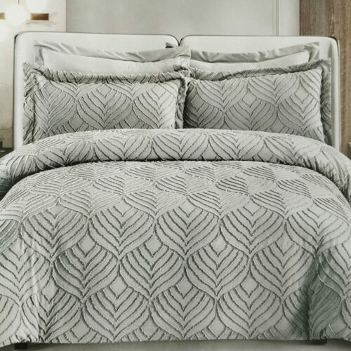 Parure De Couette N°079 - Feuillage moderne (Gris)