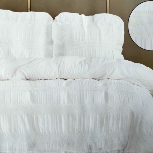 Parure De Couette N°101 - Vivaldi (Blanc) microfibre