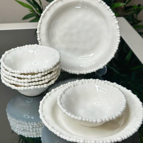 Service de table en Porcelaine - Bubble blanc (26 pièces)