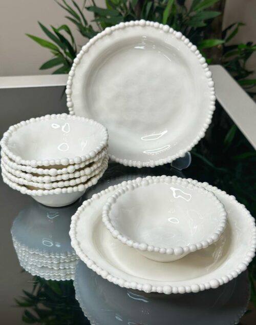 Service de table en Porcelaine - Bubble blanc (26 pièces) – Image 1