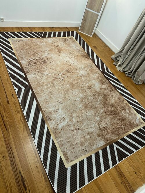 WhatsApp Image 2025-03-31 at 10.32.32 (1) Tapis - Zebra (Taupe, Noir et blanc) – Image 3