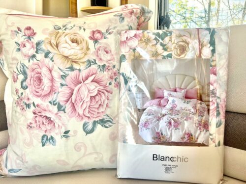 Parure De Couette N°108 - Edenia (Blanc et rose) – Image 2