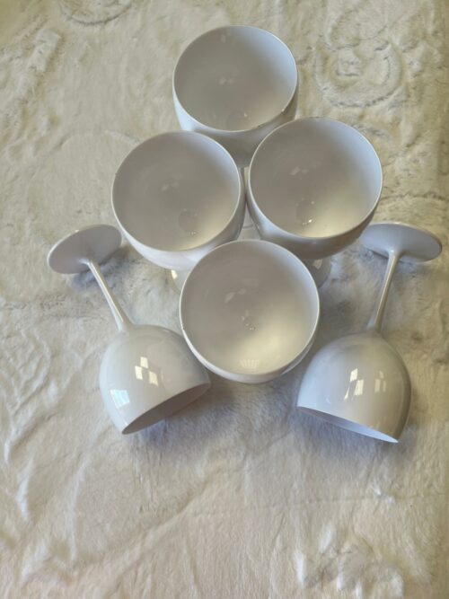 Pack de 6 verres à pied - Plastique (blanc) – Image 3