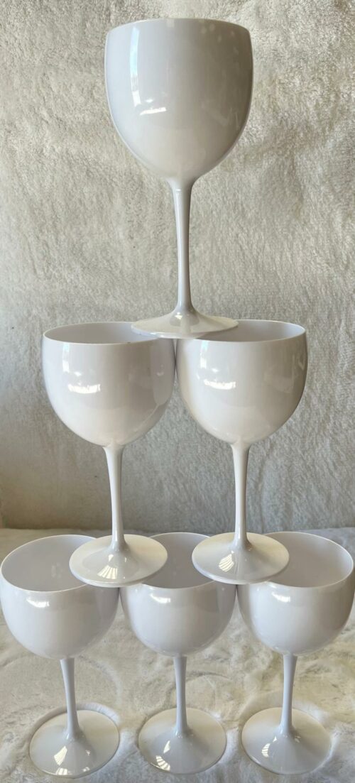 Pack de 6 verres à pied - Plastique (blanc) – Image 2