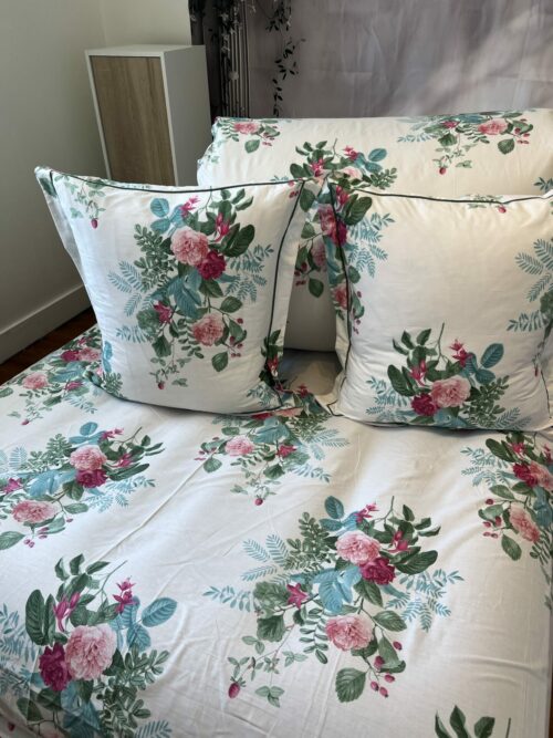 Parure De Couette N°107 - Veloria (Blanc et vert) – Image 4