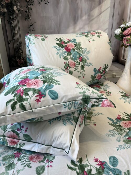 Parure De Couette N°107 - Veloria (Blanc et vert) – Image 2