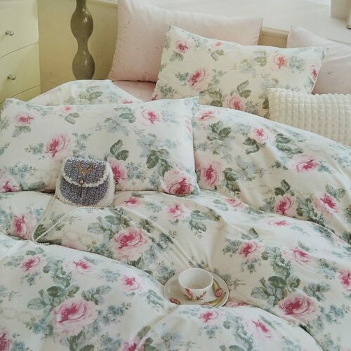 Parure De Couette N°109 - Rose (Blanc, vert, rose)