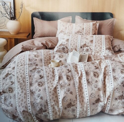 Parure De Couette N°112 - Bouquet d'antan (Marron et Beige) – Image 4