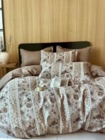Parure De Couette N°112 - Bouquet d'antan (Marron et Beige)