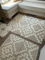 Lot de 6 tapis - Mosaïque (Beige et Blanc)