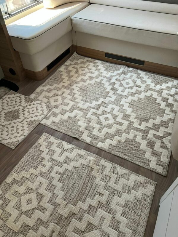 Lot de 6 tapis - Mosaïque (Beige et Blanc) – Image 1