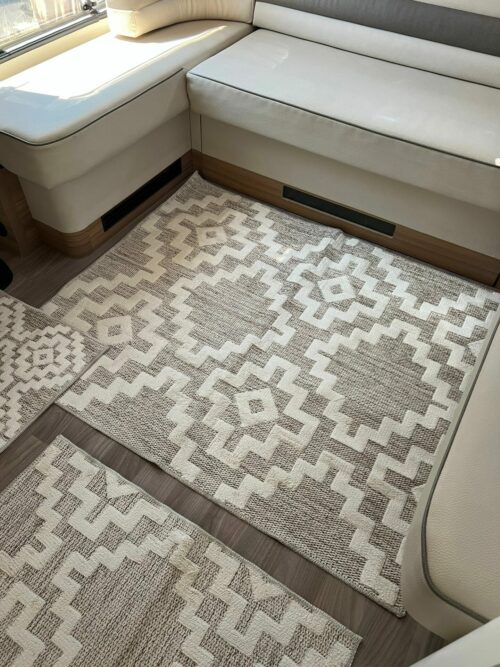 Lot de 6 tapis - Mosaïque (Beige et Blanc) – Image 3