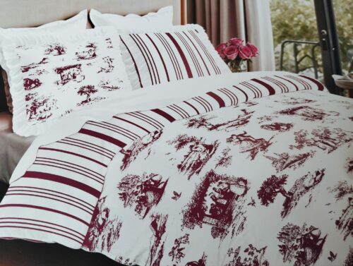 Parure De Couette N°129 - Versailles rouge (Coton) – Image 2