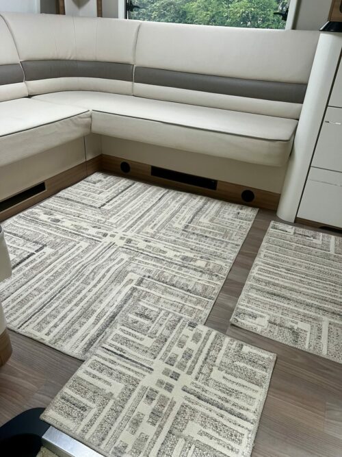 Lot de 6 tapis - Lucia (Gris et Blanc) – Image 5