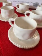 Service à café Perles blanches – 6 tasses en porcelaine avec sous-coupes (12 pièces) – Image 4