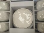 Service à café Perles blanches – 6 tasses en porcelaine avec sous-coupes (12 pièces) – Image 2
