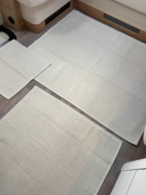 Lot de 6 tapis - Nid-d’abeilles (Beige) – Image 5