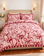 Parure de couette réversible rose et rouge  – Sucre d'orge N°018 – Image 2