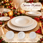 Service de table en Porcelaine - Élégance (18 pièces)