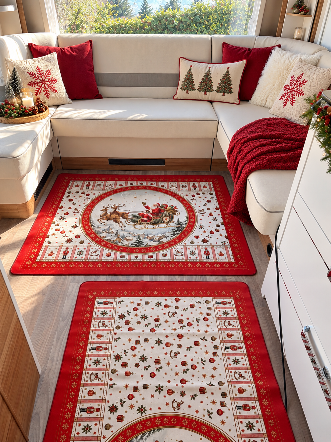 78a6ff21-b595-43be-b6fe-c5857fff476a Lot de 6 tapis - pere Noel, traîneau – Image 1