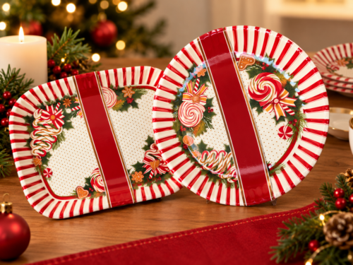 Service de table Porcelaine et Mélamine - Candy Cane ( 32 Pièces) – Image 3