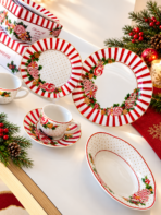 Service de table Porcelaine et Mélamine - Candy Cane ( 32 Pièces) – Image 2