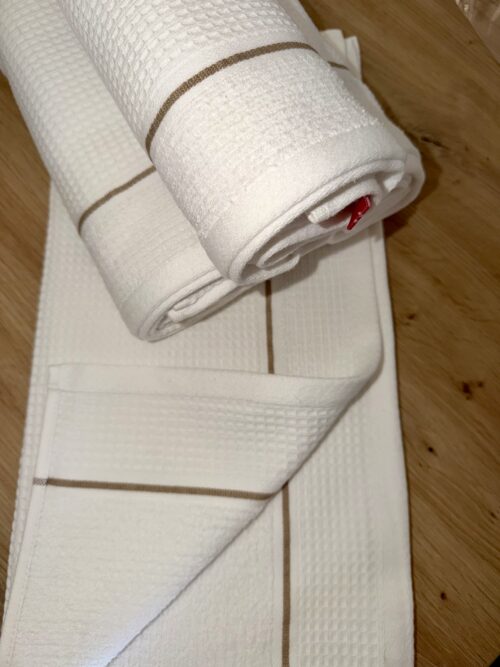 Serviettes et gants de toilette -Nid d' Abeille 100 % coton – Image 3